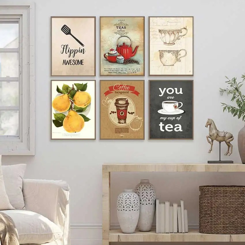 Coffee Tea Poster - Vintage Hot Coffee Tea Time Food