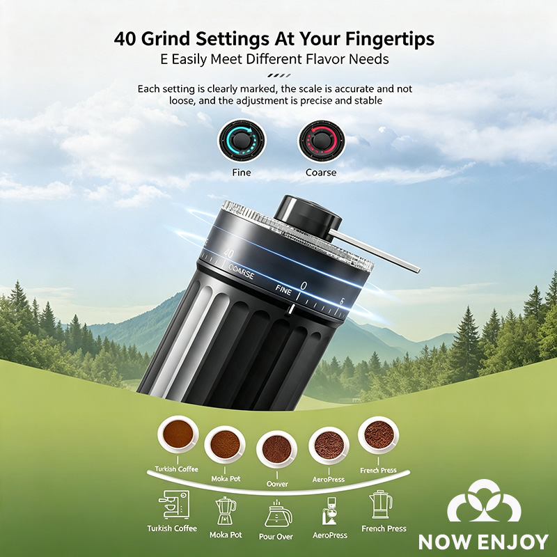 NOW ENJOY Manual Coffee Grinde - огляд і ціна Burr Hand Grinder