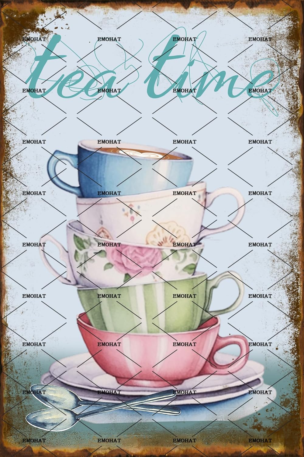 Vintage Style Metal Tin Sign W - огляд і ціна Coffee Tea Poster