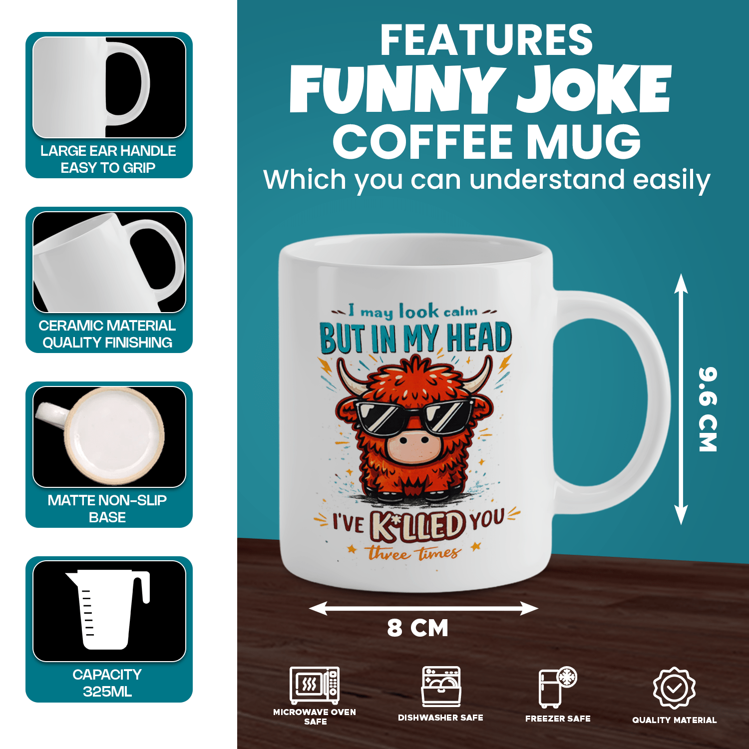 Highland Cow Funny Quote Coffe - огляд і ціна Coffee And Tea Quotes Funny