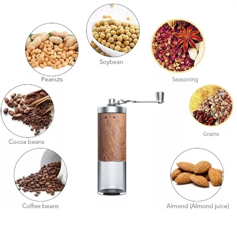Portable Wood Grain Hand Coffe - огляд і ціна Burr Hand Grinder