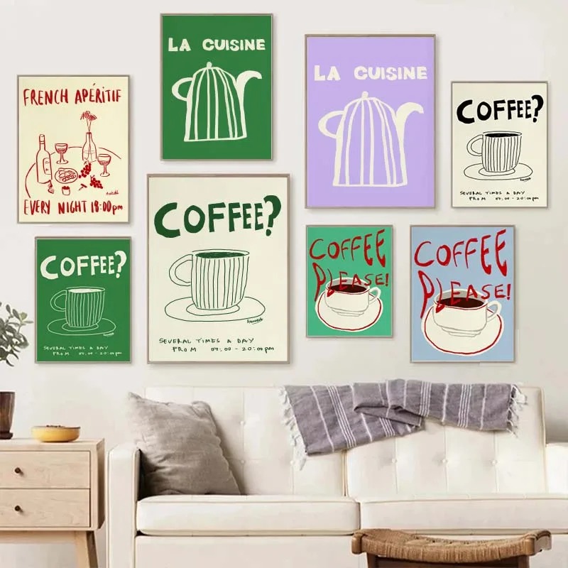 1PC frameless decorative art p - огляд і ціна Coffee Tea Poster