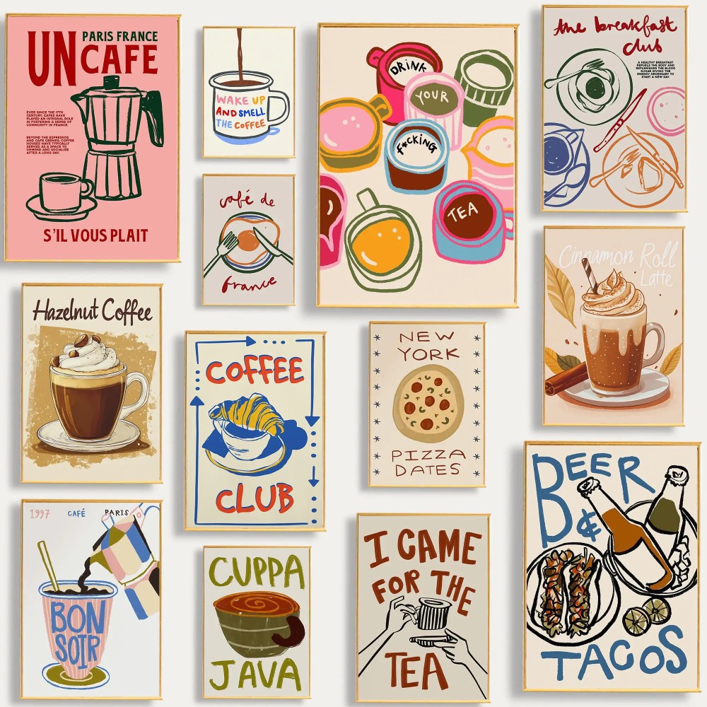 Coffee Shop Afternoon Tea Croi - огляд і ціна Coffee Tea Poster