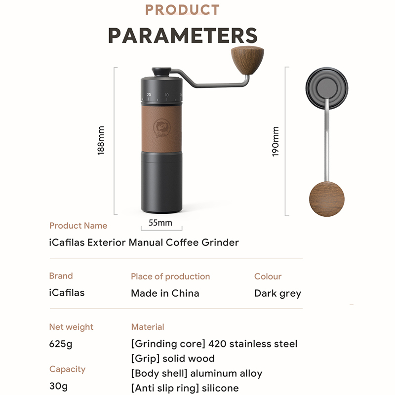 icafilas Manual Coffee Grinder - огляд і ціна Burr Hand Grinder